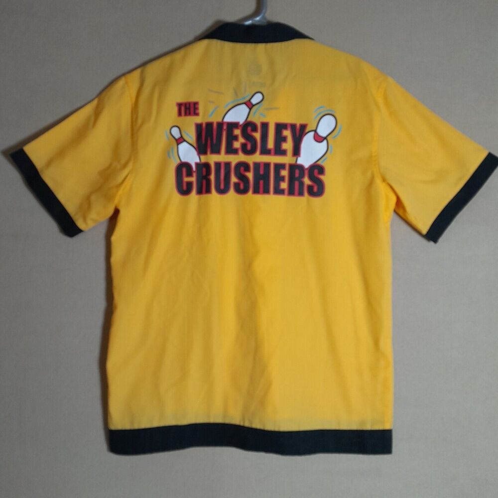 Big Bang Theory The Wesley Crushers Bowling Shirt Yellow/Black Size Medium USED